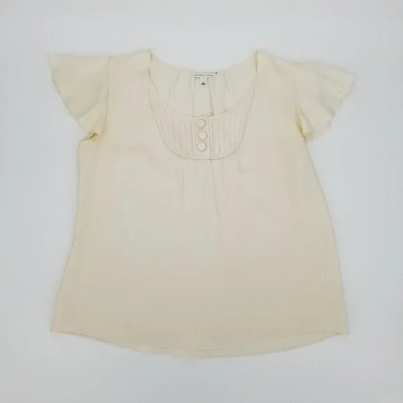 Banana Republic Silk Blouse Cream / Ivory Washable - Vintage - L - Picture 1 of 6